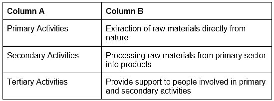 Worksheet Solutions: Economic Activities Around Us