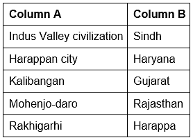 Worksheet Solutions: The Beginnings of Indian Civilisation